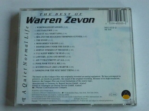 Warren Zevon - The best of / A Quiet Normal Life