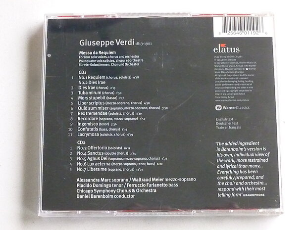Verdi - Messa da Requiem / Daniel Barenboim (2 CD)