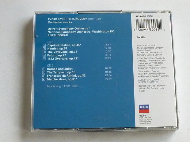 Tchaikovsky - Orchestral Works / Antal Dorati (2 CD)