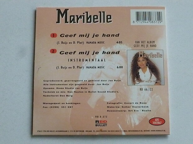 Maribelle - Geef mij je hand (CD Single)