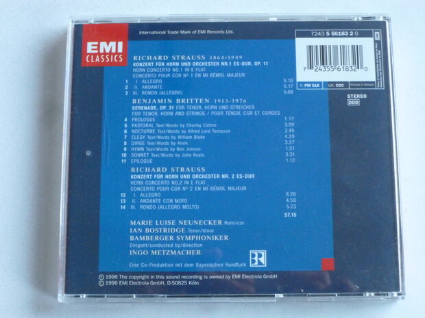 Strauss - Hornkonzerte no. 1 & 2 / Marie Luise Neunecker, Ian Bostridge