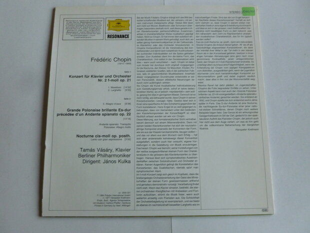 Chopin - Klavierkonzert 2 / Tamas Vasary (LP)