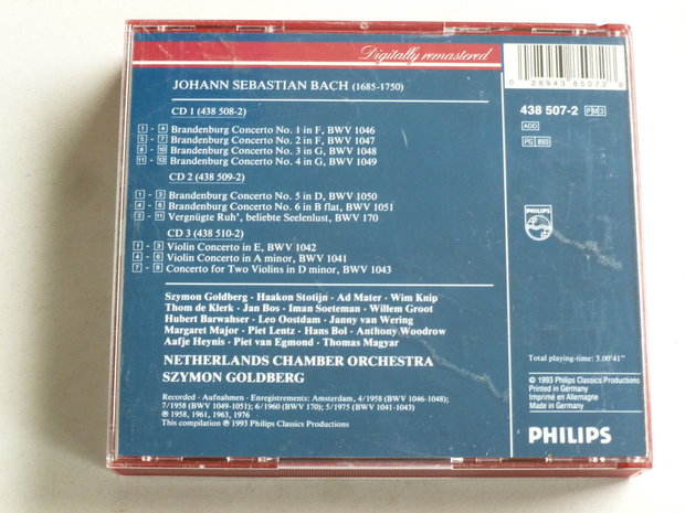 Bach - Brandenburg Concerti, Cantata / Szymon Goldberg, Aafje Heynis, Piet van Egmond (3 CD)