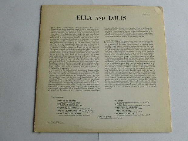 Ella Fitzgerald Louis Armstrong - Ella and Louis (LP) verve 1963