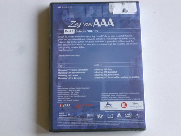 Zeg'ns  AAA / Deel 5 seizoen '88,89 (2 DVD) Nieuw
