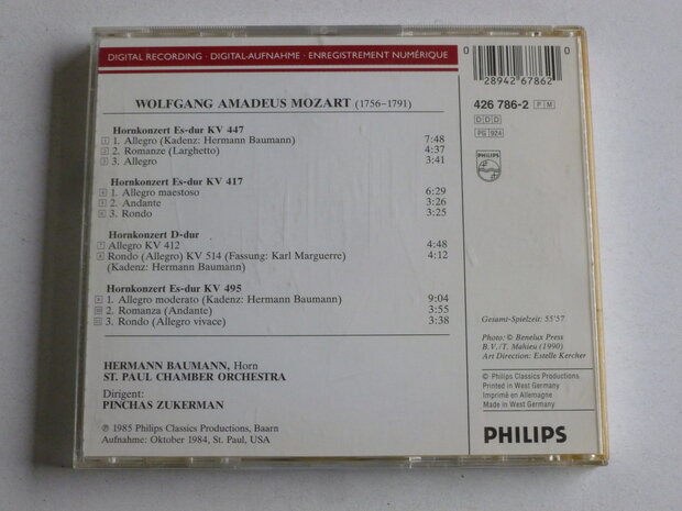 Mozart - Die Hornkonzerte  / Hermann Baumann , P. Zukerman
