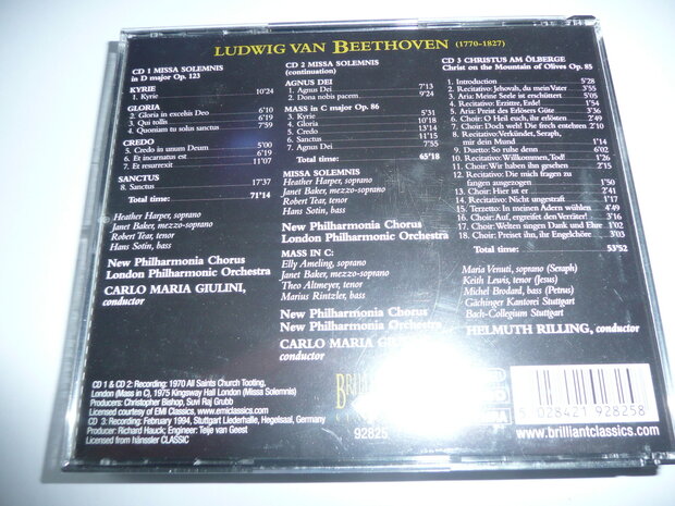 Beethoven - Missa Solemnis, Christus am Ölberge, Mass in C major (3 CD)