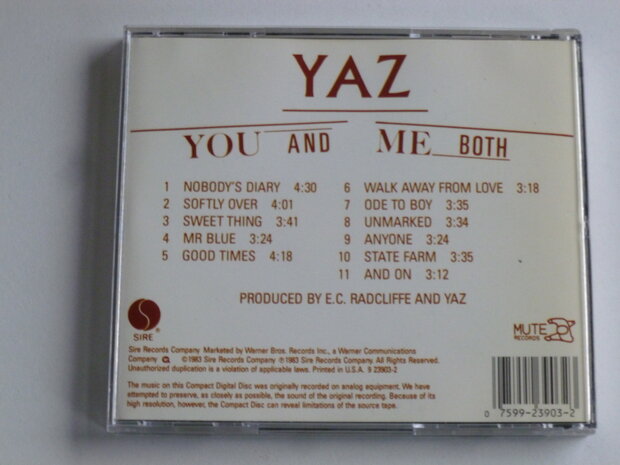 Yaz - You and Me both