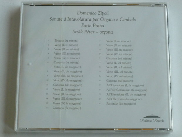 Domenico Zipoli - Sonate D'Intavolatura / Sirak Peter (nieuw)