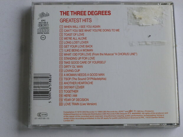 The Three Degrees - Greatest Hits (cbs)