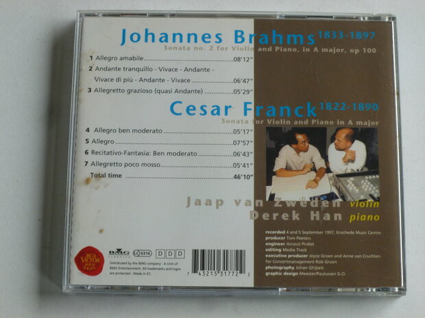 Brahms, Franck - sonata  - Jaap van Zweden, Derek Han