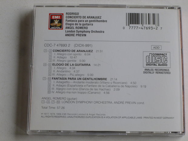 Rodrigo - Concierto de Aranjuez / Angel Romero, Andre Previn
