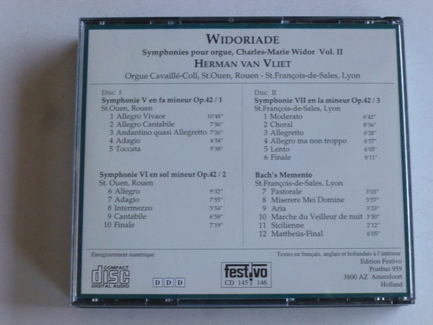 Widoriade - Symphonies pour orgue / vol II - Herman van Vliet