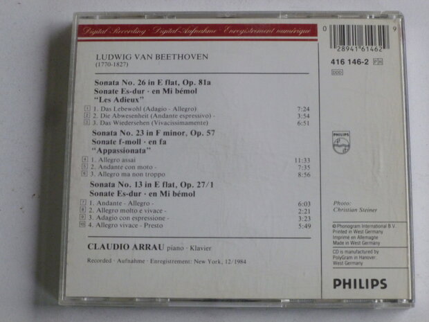 Beethoven - Piano Sonatas 57, 81a / Claudio Arrau