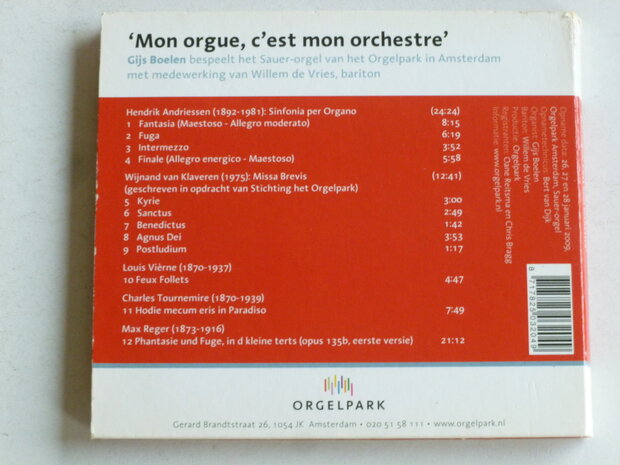 Gijs Boelen - Mon Orgue, C'est mon orchestre