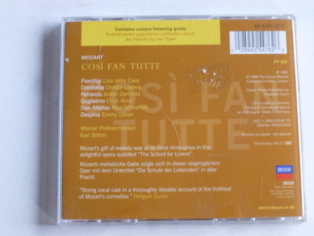 Mozart - Cosi fan Tutte / Christa Ludwig, Karl Böhm (2 CD)