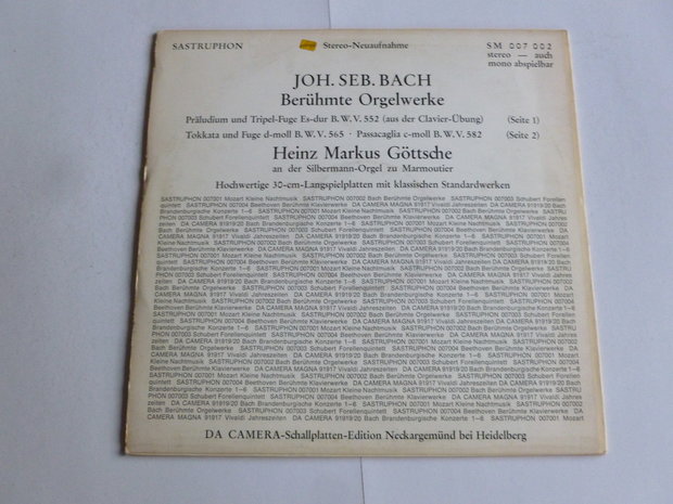 Bach - Berühmte Orgelwerke / Heinz Markus Göttsche (LP)