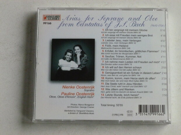 Bach - Arias for Soprano & Oboe / Nienke & Pauline Oostenrijk (vanguard classic)