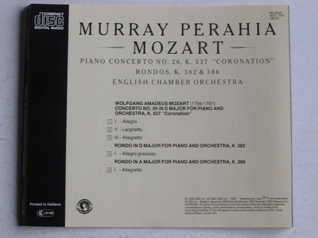 Mozart - Piano Concerto no 26 / Murray Perahia