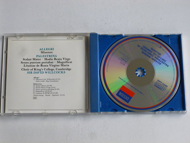 Allegri - Miserere, Palestrina - Stabat Mater / Sir David Willcocks