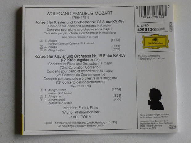 Mozart - Klavierkonzerte nr. 19 & 23 / Pollini, Karl Böhm