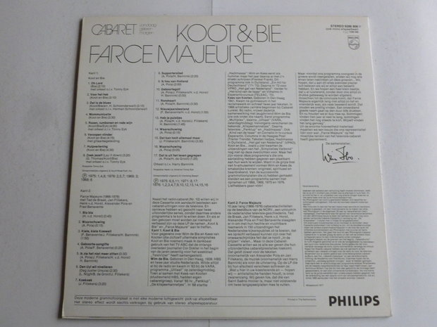 Cabaret - Koot & Bie / Farce Majeure (LP)