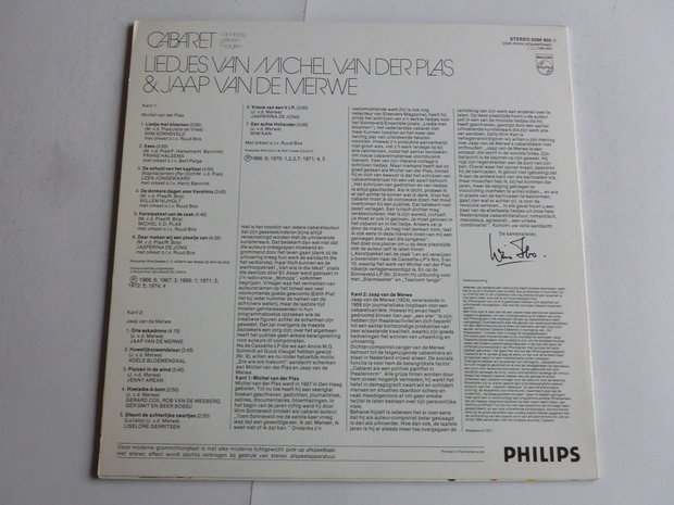 Cabaret - Liedjes van Michel van der Plas, Jaap van de Merwe (LP)
