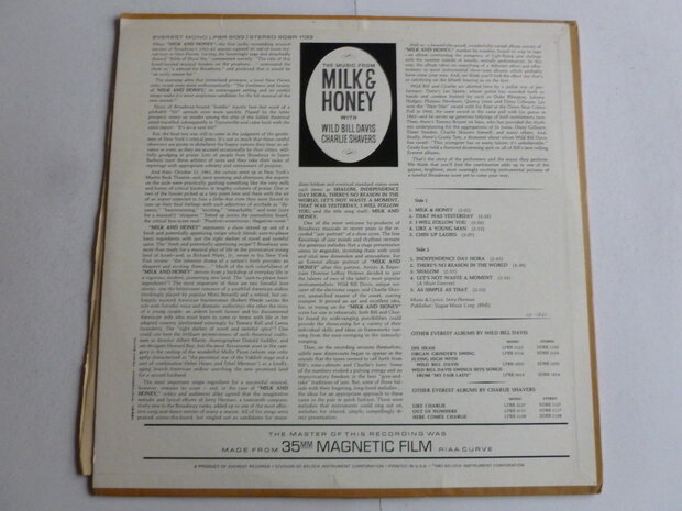 Wild Bill Davis, Charlie Shavers - The music from Milk & Honey (LP)