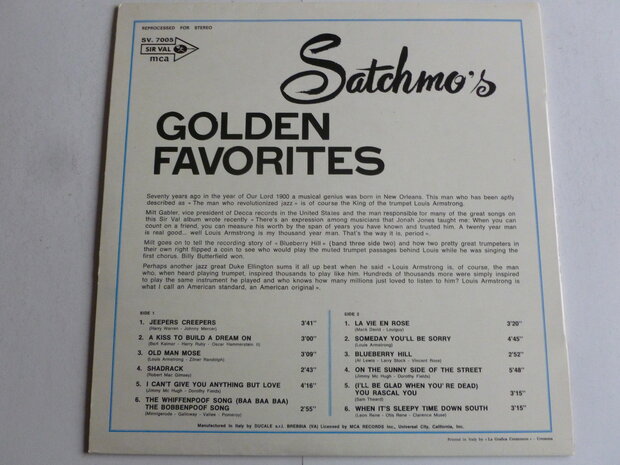 Louis Armstrong - Satchmo's Golden Favorites (LP)