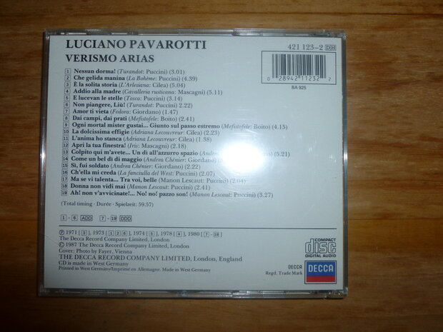 Pavarotti - Verismo Arias