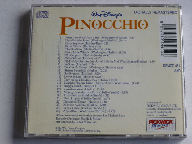 Walt Disney's Pinocchio - Soundtrack