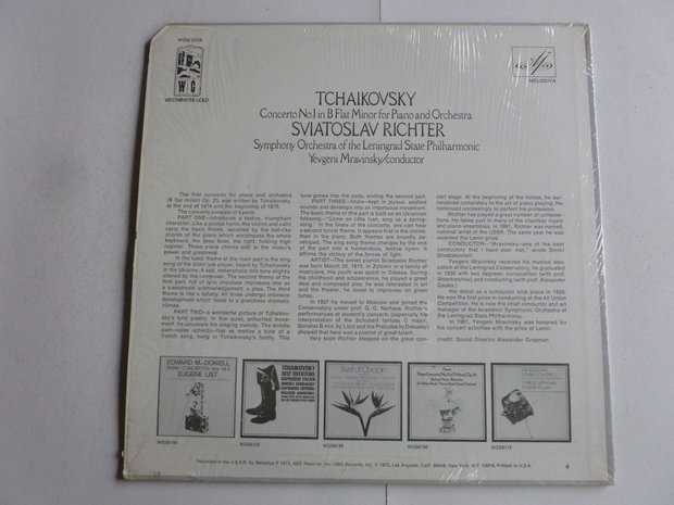 Tchaikovsky - Concerto no 1 / Svaitoslav Richter, Mravinsky (LP)