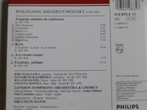 Mozart - Exsultate Jubilate / Kiri te Kanawa, Sir Colin Davis