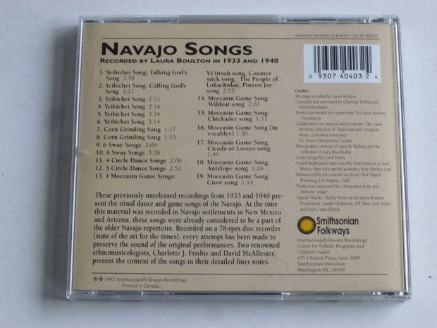 Navajo Songs - Laura Boulton 1933, 1940
