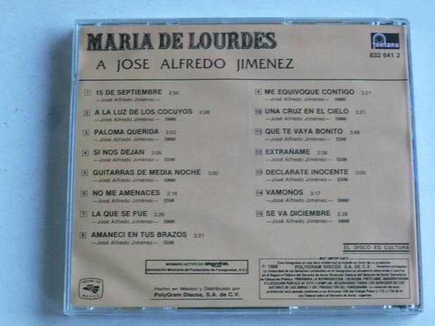 Maria De Lourdes - A Jose Alfredo Jimenez