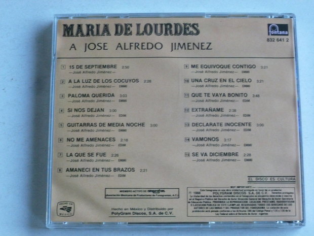 Maria De Lourdes - A Jose Alfredo Jimenez