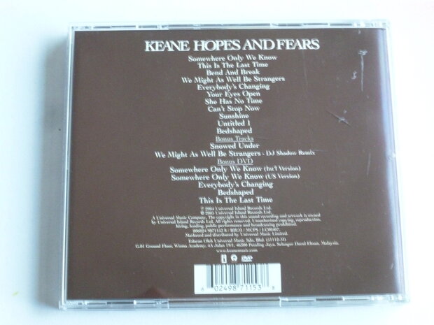 Keane - Hopes and Fears ( CD + DVD) limited edition