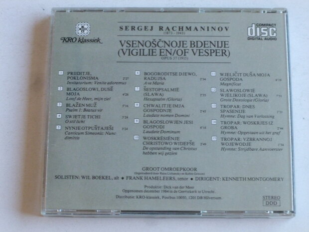 Rachmaninov - Vigilie / of Vesper / Groot Omroepkoor