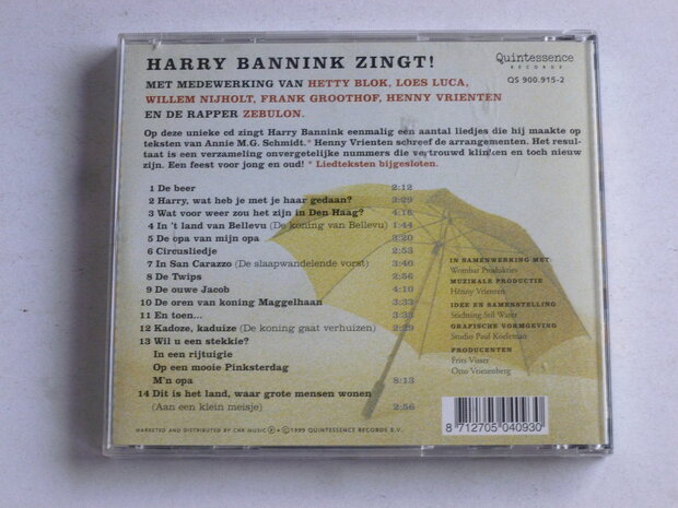 Harry Bannink Zingt! teksten van A M.G. Schmidt / Henny Vrienten