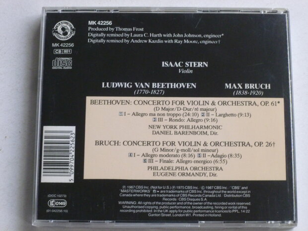 Beethoven - Concerto for Violin / Bruch - Isaac Stern, Daniel Barenboim, Eugene Ormandy