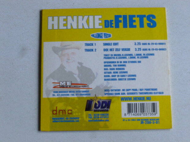 Henkie - de Fiets (cd Single)
