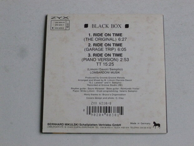 Black Box - Ride on Time (CD Single)