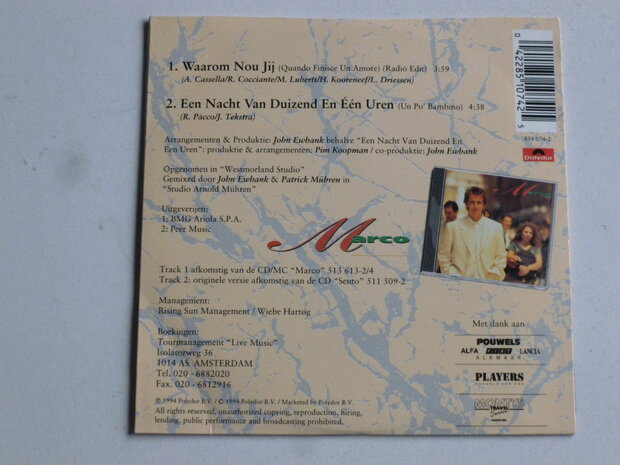 Marco Borsato - Waarom nou jij (CD Single) Cardsleeve