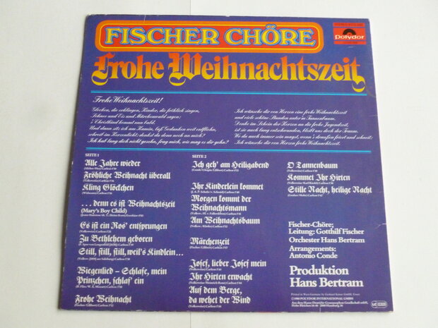 Fischer Chöre - Frohe Weihnachtszeit (LP)