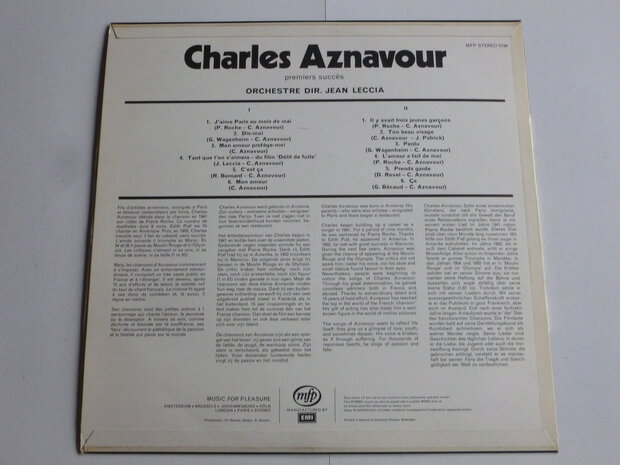 Charlez Aznavour - Premiers Succes (LP)