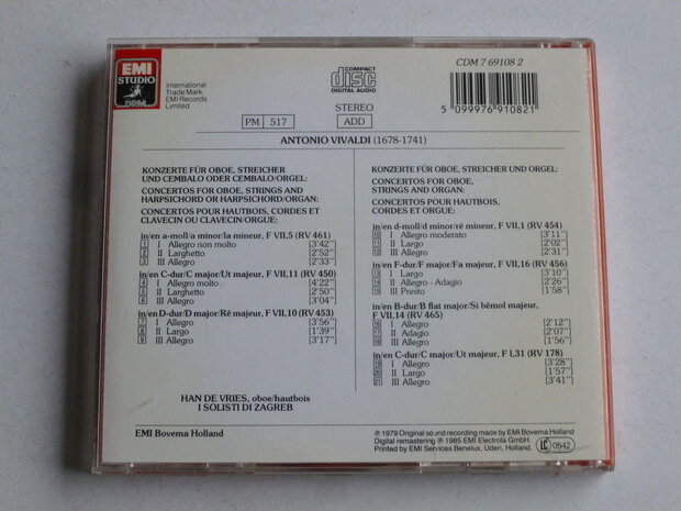 Vivaldi - Oboenkonzerte / Han de Vries
