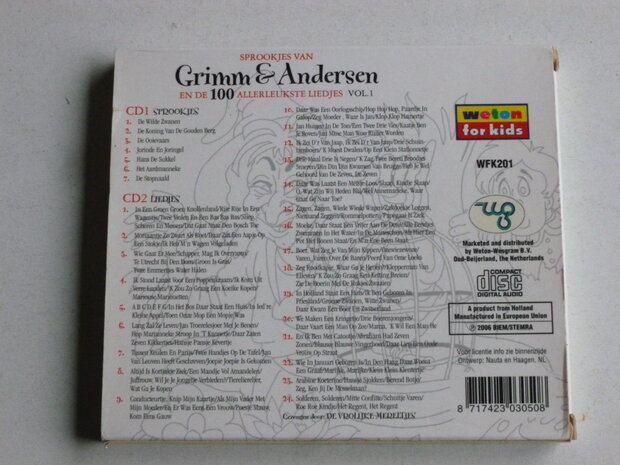 Sprookjes van Grimm & Andersen en de 100 Allerleukste liedjes (2 CD)
