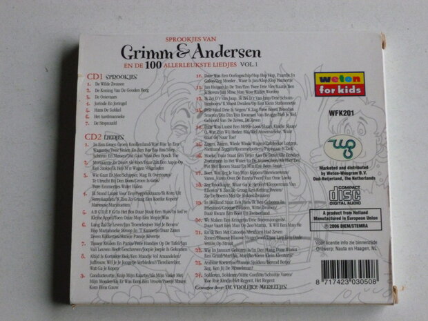 Sprookjes van Grimm & Andersen en de 100 Allerleukste liedjes (2 CD)