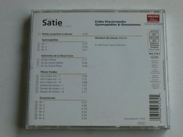 Eric Satie - Frühe Klavierwerke / Gymnopedies & Gnossiennes / Reinbert de Leeuw