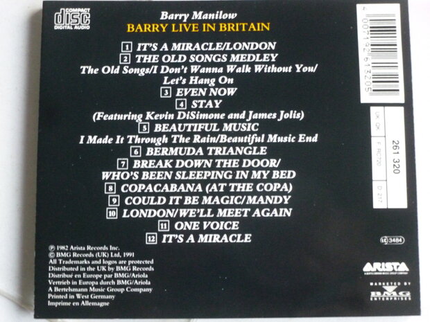 Barry Manilow - Barry Live in Britain